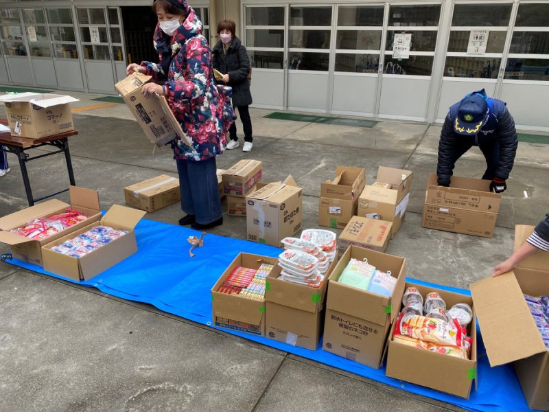 防災訓練後のバザー