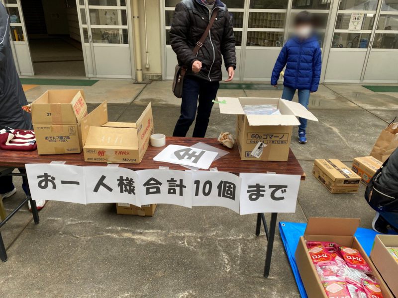 防災訓練後のバザー