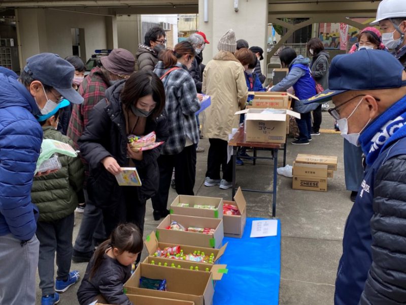 防災訓練後のバザー